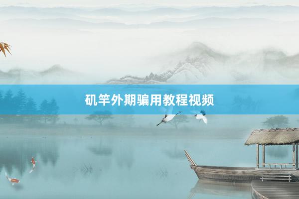 矶竿外期骗用教程视频